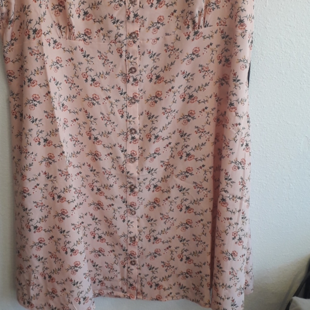Always Indigo Ditsy Floral Blush Pink Plus Size Retro Style Dress - Picture 6 of 11